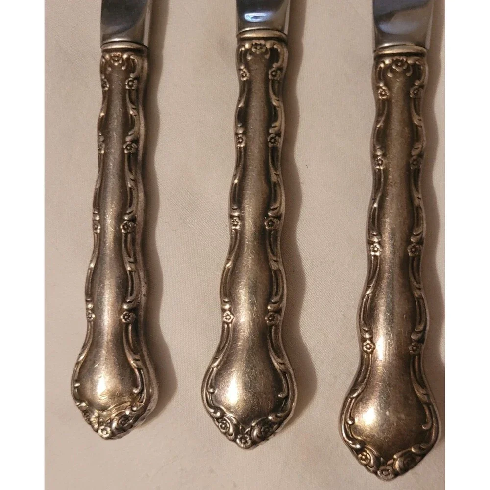 Lot Of 3 Reed & Barton Tara Paddle Blade Butter Spreaders Sterling Handles